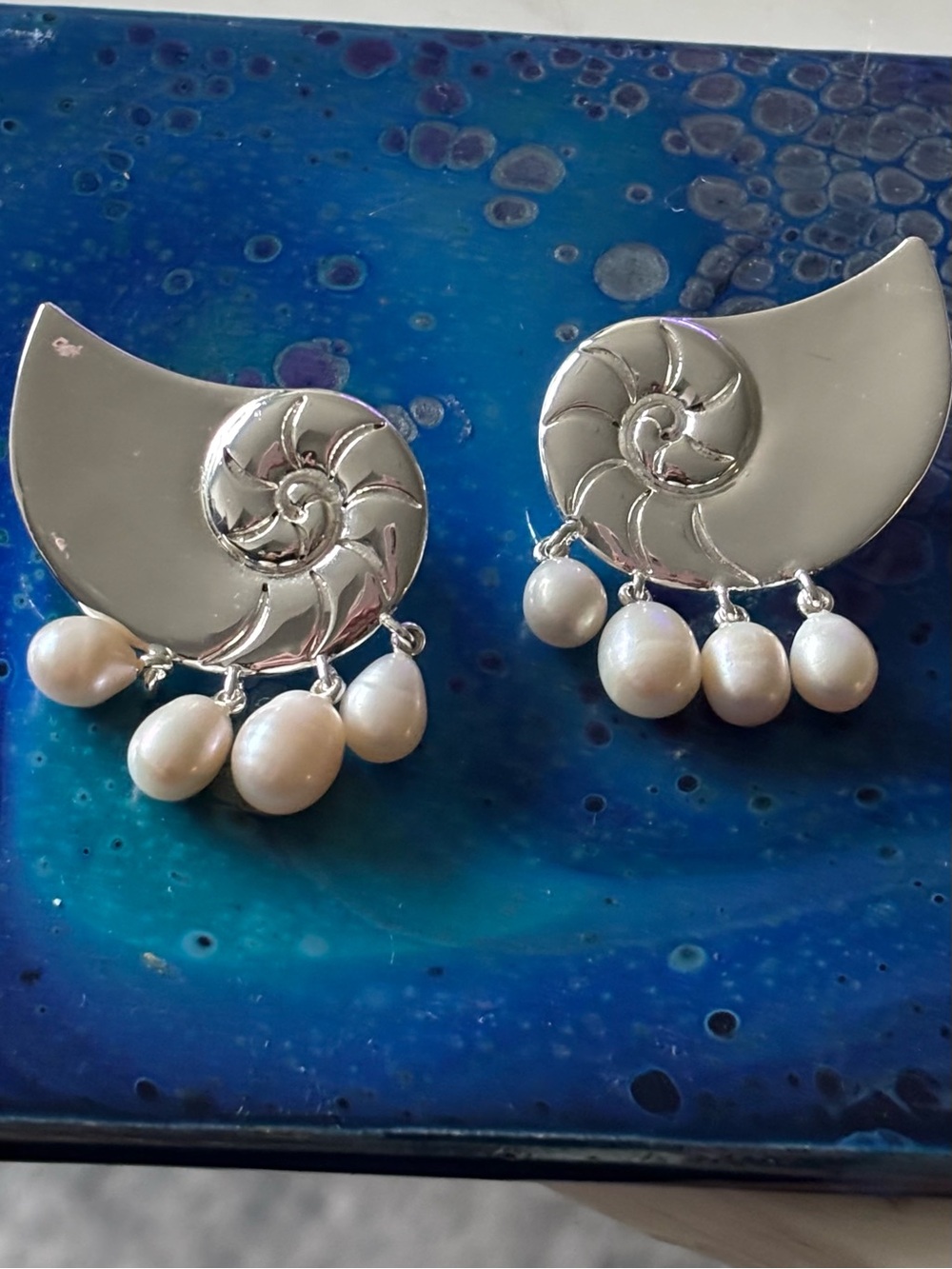 Jenny Bird Silver and Freshwater Pearl Earrings